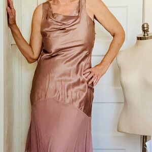 Elegant Mauve Satin Dress